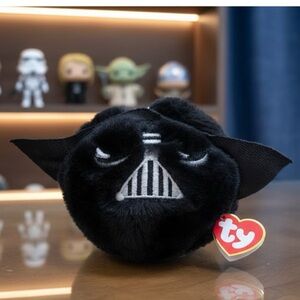 New! TY Beanie Baby Bouncer Ball Black Darth Vader Sith Lord Star Wars Plush Toy